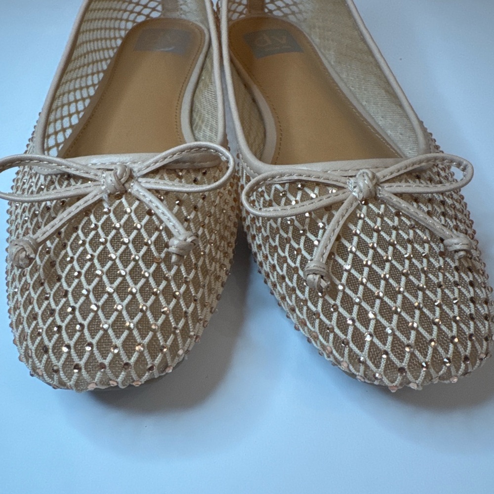Dolce Vita Beige Woven Ballet Flats - Picture 2 of 4